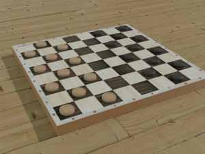 chessboard model cobined with backgammon Model 3D