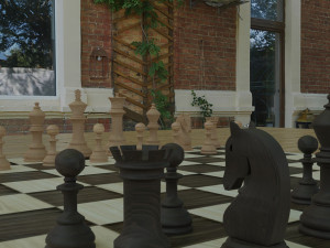chessboard model cobined with backgammon Model 3D