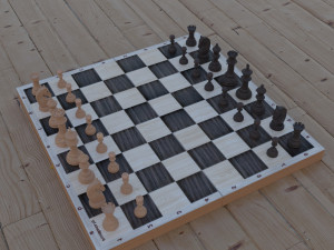 chessboard model cobined with backgammon Model 3D