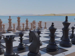 chessboard model cobined with backgammon 3D Model
