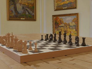 chessboard model cobined with backgammon Model 3D