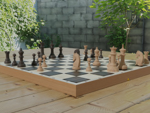 chessboard model cobined with backgammon Model 3D