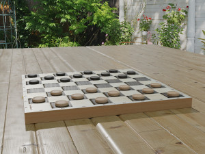 chessboard model cobined with backgammon Model 3D