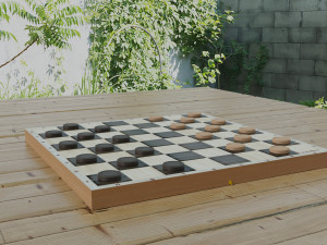 chessboard model cobined with backgammon Model 3D