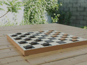 chessboard model cobined with backgammon 3D Model
