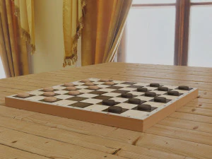 chessboard model cobined with backgammon 3D Model