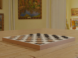 chessboard model cobined with backgammon Model 3D