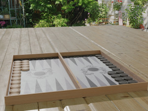 chessboard model cobined with backgammon Model 3D
