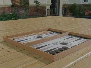 chessboard model cobined with backgammon Model 3D