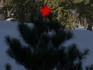 soil snowman with christmas tree and toys on it 3D Model