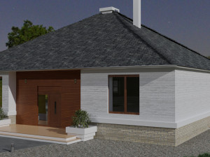 model of a one story european cottage Modello 3D
