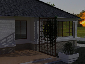 model of a one story european cottage Modello 3D