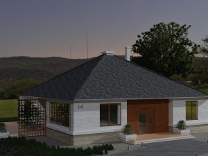 model of a one story european cottage Modello 3D