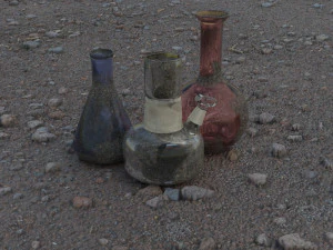 model urządzeń chemicznych lampa alkoholowa i kolby Model 3D