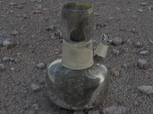 model of chemical devices alcohol lamp and flasks 3D Model
