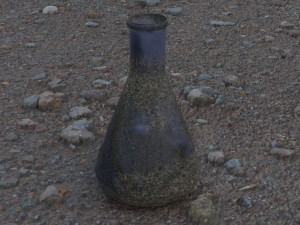 model of chemical devices alcohol lamp and flasks 3D Model