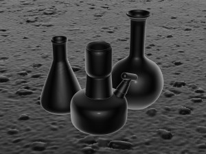 model of chemical devices alcohol lamp and flasks 3D Model