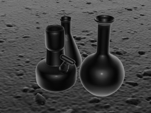 model of chemical devices alcohol lamp and flasks 3D Model