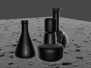 model of chemical devices alcohol lamp and flasks 3D Model