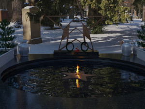 eternal flame in the square 3D Model