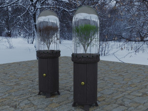 cabinet with glazed wood Model 3D