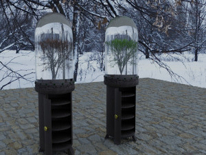 cabinet with glazed wood Model 3D
