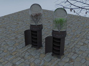 cabinet with glazed wood Model 3D