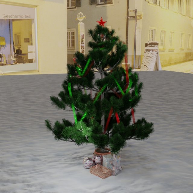 christmas tree with gifts 3D Model .c4d .max .obj .3ds .fbx .stl .blend 