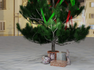 christmas tree with gifts 3D Model