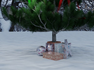 christmas tree with gifts 3D Model