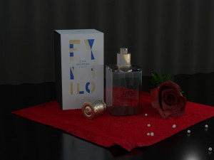 perfume with rose 3D 模型