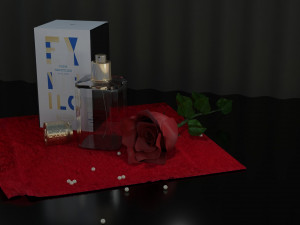 perfume with rose 3D Model