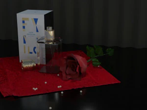 perfume with rose 3D Model