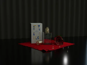 perfume with rose 3D Model