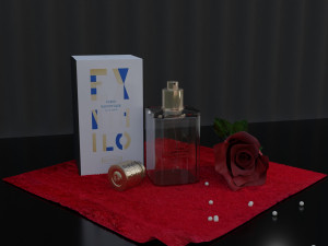 perfume with rose 3D Model