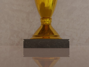 football cup made of gold 3D 模型