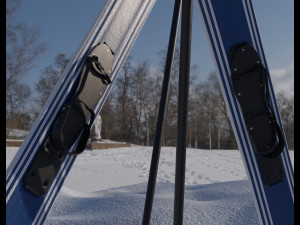 downhill skis 3D Model