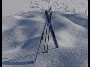 downhill skis 3D Model