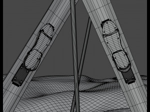 downhill skis 3D Model