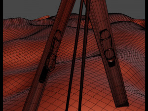 downhill skis 3D Model
