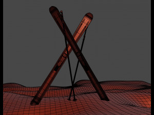 downhill skis 3D Model