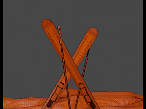 downhill skis 3D Model