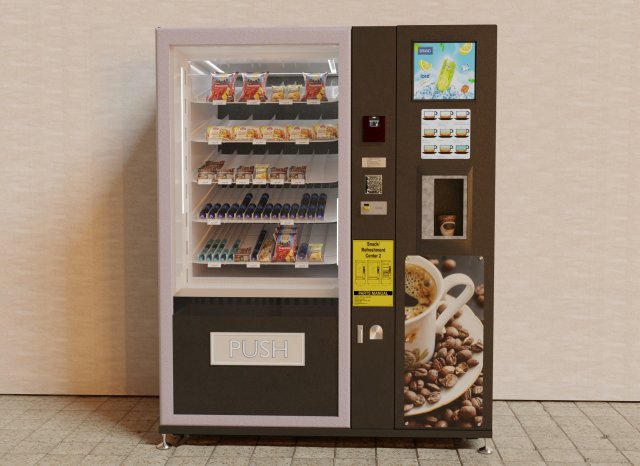 Vending Machine 3D Model .c4d .max .obj .3ds .fbx .stl .blend 
