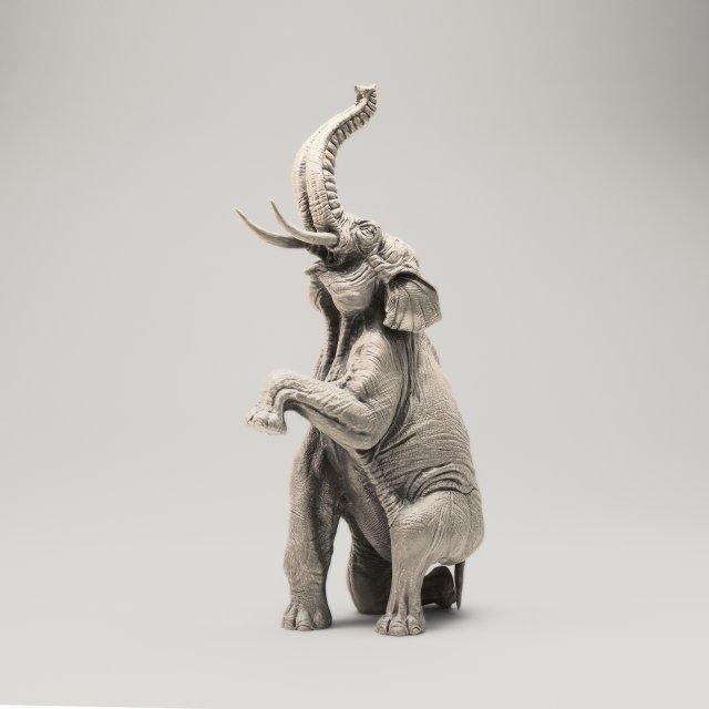 elephant sculpture 3D Model .c4d .max .obj .3ds .fbx .stl .blend 