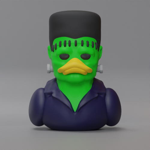 Rubber duck Frankenstein 3D Print Model .c4d .max .obj .3ds .fbx .stl .blend 