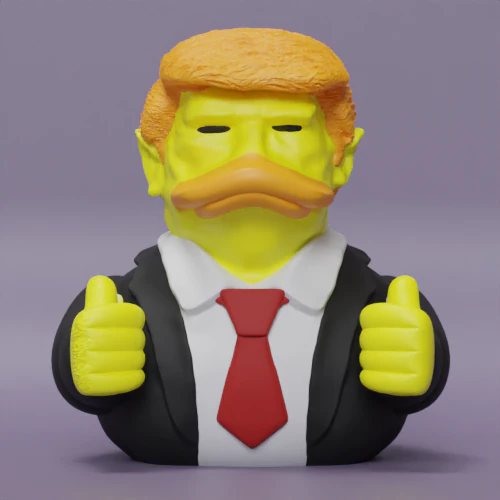 Rubber duck Donald Trump 3D Print Model .c4d .max .obj .3ds .fbx .stl .blend 
