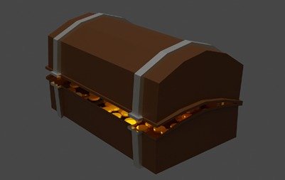 a chest of gold 3Dモデル .c4d .max .obj .3ds .fbx .stl .blend 