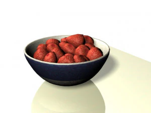 草莓在碗里 3D 模型