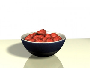 strawberry in a bowl 3D Model