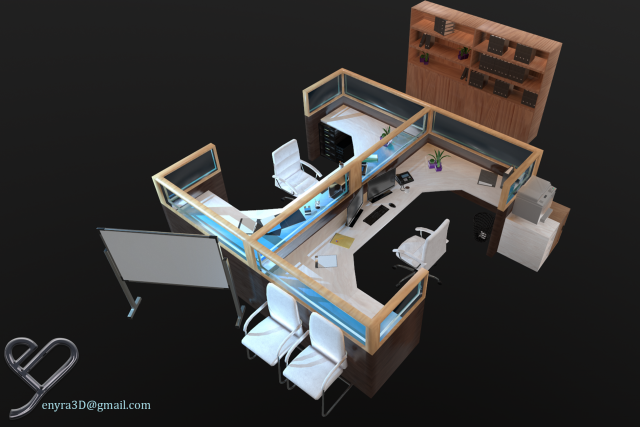 modular office assets - pbr - 3D मॉडल .c4d .max .obj .3ds .fbx .stl .blend 